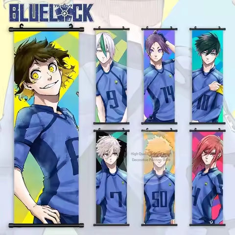 Blue Lock Hanging Painting Anime Poster Reo Mikage Wall Art Canvas Scroll Picture Isagi Yoichi Chara