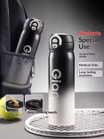 Gianxi Thermos Cup Student Specific Straw For School High Appearance 316l Stainless Steel 26 New Por