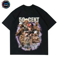 T-SHIRT 50 CENT RAPPER HIP-HOP T-SHIRT VINTAGE BOOTLEG Rap tee men Children'sWanita Adult/ Combed