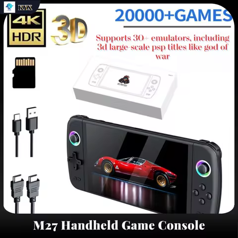 M27 Portable Pocket Retro Handheld Video Game Console 7.0Inch IPS Screen 1024*600 Display Support LI
