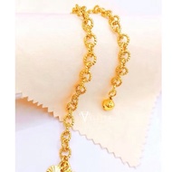 [VJ]Cop916 Bracelet "Polo(P)/Gajah(P)" Adults/Kids  999.9 Gold Plated W:3mm-4mm Bracelet [Rantai Tan