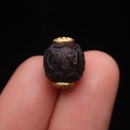 Ancient Method Sand Gold Accessories Natural Agarwood Inlaid Lace Spacer Beads Loose Beads Barrel Be