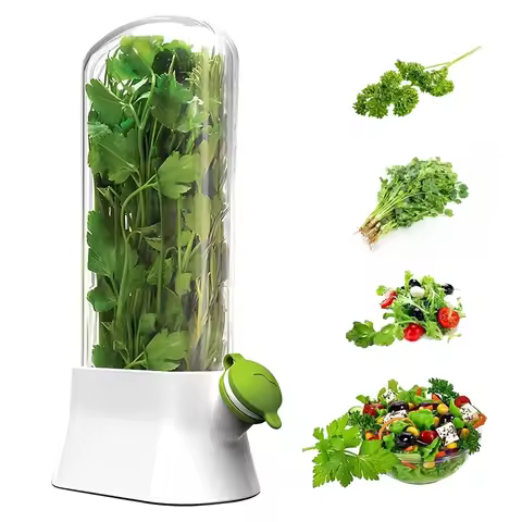 Refrigerator Herb Crisper Saver Pod Container Vegetable Preserving Bottle Keep Herb/Cilantro/Mint/Pa