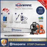 HUSQVARNA 572XP AutoTune Chainsaw 24" Guide Bar & Chain (Made in Sweden)