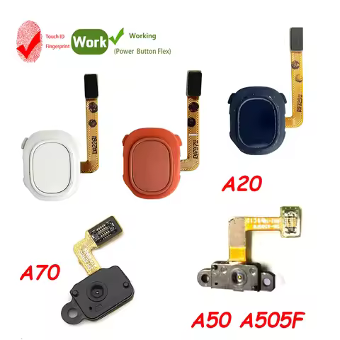For Samsung A20 A20e A30 A70 A50 A505F A505FN Fingerprint Sensor Home Return Key Menu Power Button F