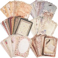60 Sheets Lace Edged Scrapbook Stationery Paper Assorted Set - 6 Pack Vintage Paper for Letter Writi