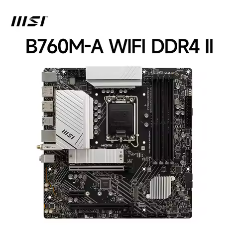 MSI PRO B760M-A WIFI DDR4 II Motherboard Intel B760 For DDR4 128GB PCI-E 4.0 SATA3.0 M.2 Micro-ATX