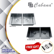 CABANA KS8745-NL/KS8645-BK-NL UnderMount Stainless Steel Nano Kitchen Sink Nano Sink Double Bowl SS 