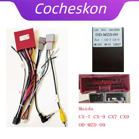 Car Android 16pin Wiring Harness Cable With Canbus Box Adapter Decoder For Mazda CX-7 CX-9 CX7 CX9 O