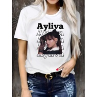 AYLIVA Graphic Tee-Women'S Stylish Short Sleeve Top with Influencer Portrait Design,Soft&Breathable,