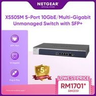NETGEAR 5-Port 10G Multi-Gigabit Ethernet Unmanaged Switch (XS505M)-with 1 x10G SFP+,Desktop/Rackmou
