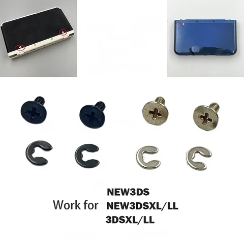 8sets for New 3DS New 3DSXL 3DSLL 2DS 3DS LL Battery Cover Screw Pad Back Cover Screw Shell Mount Re