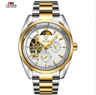 นาฬิกาข้อมือผู้ชายความหรูหราของ Tevise สำหรับผู้ชายนาฬิกา Tourbillon เรืองแสงนาฬิกากลไกกันน้ำ