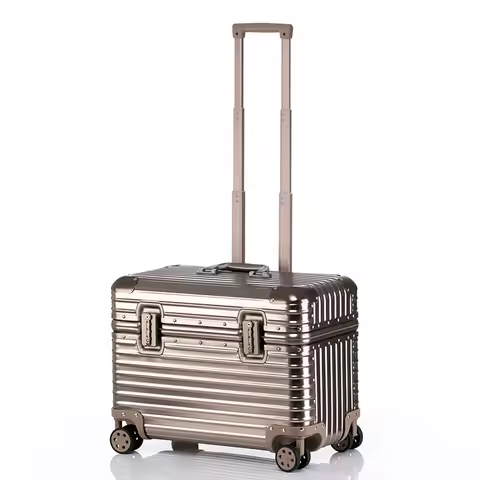 All aluminum Small Suitcase Camera Case Toolbox Password Boarding Trolley Luggage 18 20 22 inch Mini
