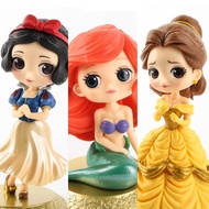 Disney 10Cm Q Version Snow White Princess Alice Mermaid Figure Alice In Wonderland Ariel The Little Mermaid PVC Figure Model Toy