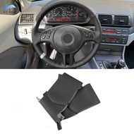 For BMW E39 E46 X5 E53 Z3 E36 Car Interior Steering Wheel Cover Hand Stitched Black Perforated Leath
