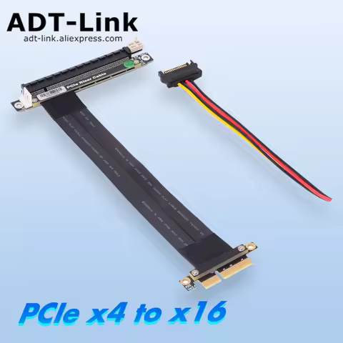 PCIe 3.0 4.0 x4 x16 Graphics Card Expansion Extension Cable SSD PCIe x4 To x16 Dual Reverse Cable Ge