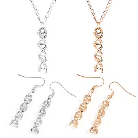 Fashion Spiral Chemistry Science Molecule Structure Earrings Double Helix Spiral DNA Gene Drop Earri