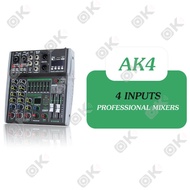 มิกเซอร์เสียง AK4/AK6/AK8 รองรับบลูทูธ USB เอฟเฟกต์ 99 แบบ อินพุตหลายช่อง 48V มิกเซอร์มืออาชีพ Mixer