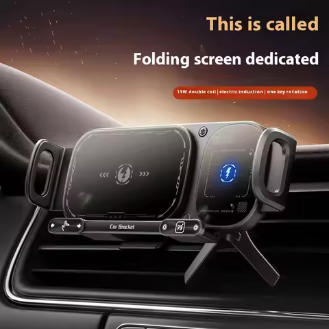 2IN1 Car Wireless Charger Phone Holder Touch Rotate Stand for Samsung Galaxy Fold 6 5 4 3 Z Flip iph
