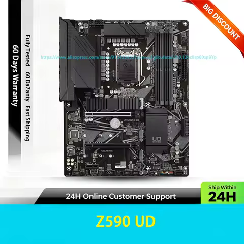 Used for GIGABYTE Z590 UD Motherboard Z590 LGA1200 ATX DDR4 Max 128GB DP M.2 For Intel 10th 11th Gen