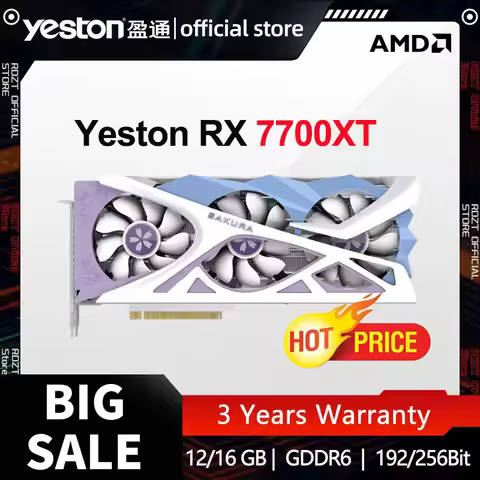 New Yeston RX 7700XT 12G D6 Graphic Card Gaming GPU placa de video видеокарта RX7700 XT Gaming Graph