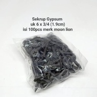 GYPSUM SCREWS 6X3/4" 100PCS 1.9CM DRYWALL WALL SCREW