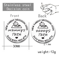 Decision-making Coins dad mom Stainless Steel Parents New Babies Tossing Coins Commemorative Coins D