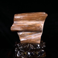 原石擺件 奇石擺件 緬甸樹化玉  天然冰種玉化帶座高17×13×5公分 重1.25公斤編號160596