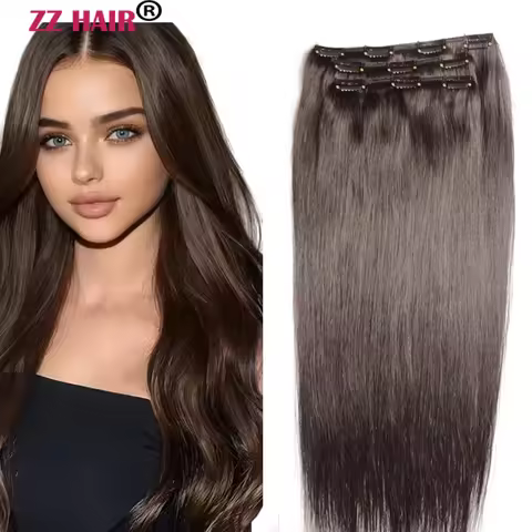ZZHAIR 100% Brazilian Human Remy Hair Extensions 16"-24" Clips-in Three Pieces 3pcs Set 140g-160g 1x