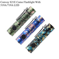 Original Convoy S21E Camo Flashlight With 519A/719A LED Camping Hiking Lamp