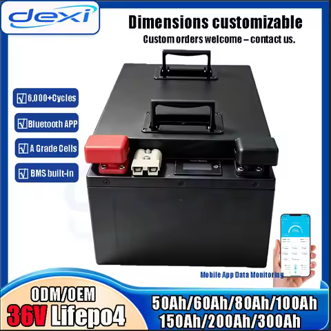 LFP 36V100Ah 60Ah 80Ah 50Ah 120Ah 150Ah 200Ah 300Ah LifePo4 Lithium Battery Pack For 3000w Golf Cart