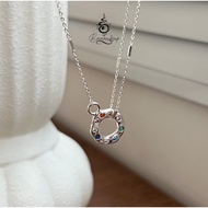 Passed The Ceremony double infinity Necklace All-Round Design Inlaid With 8-Color Gems Good Meaning 