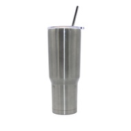 【Japan Home】304 Stainless Steel Travel Tumbler Cup W Straw &amp; Brush 900ml (x1)