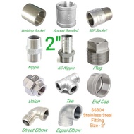 2" SUS304 Stainless Steel Pipe Fitting 2" SS Socket Welding Socket Nipple Kc Nipple Plug Union Tee E