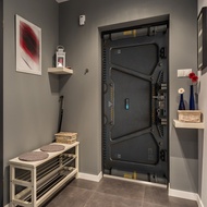 DM308 Self-Adhesive Sliding Door Capsule Door Door Sticker Modified Home Mecha Rendering Sci-Fi Funl