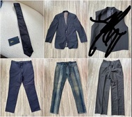 Kent and Curwen tie / Dolce&Gabbana jeans / Paul Smith blazer / Helmut Lang vest / Aquascutum pants 