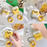 Apple airpods earphone case protection 1st generation 2nd generation wireless bluetooth shell Japanese lazy egg three-dimensional silicone現貨][]台灣出貨]蘋果airpods耳機套保護1代2代無線藍牙殼日本懶蛋蛋立體矽膠