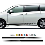 2PCS Car Door Stickers For Nissan Elgrand E50 E51 E52 2.5 3.5 parts Camper Van Stripes Graphics Tuni