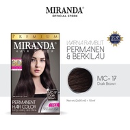 Premium Miranda Permanent Hair Color MC-17 Dark Brown / Coklat Gelap 30ml - Pewarna Rambut