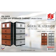[Ready Stock] Drawer 4 Tier Plastic / Cabinet / Storage Cabinet / Almari Baju Plastik Serbaguna / Brand Twins Dolphin