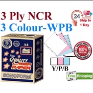 Computer Form 9.5" x 11" 3 Ply NCR Color W/P/B (White/Pink/Blue) 270Fans