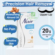 Nair Precision Facial Hair Removal Cream 20g Upper Lip Chin Sensitive Skin