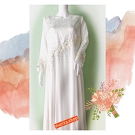 Jubah Pengantin Cantik/ Jubah Putih Manik/ Jubah Putih/ Baju Nikah