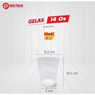 (Wholesale) 14 Oz Oval Plastic Cups. Hok Cup Clear Thick contains 50 Disposable Drinks