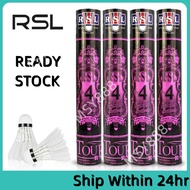 RSL 4 Tourney Shuttlecocks Badminton Shuttle Duck Feather Ball Cock 12pcs (Speed 77)