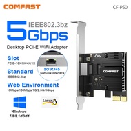 Comfast 5G PCI-E Ke RJ45 Kad Rangkaian RTL8126 1G/2.5G/5G RJ45 Antara Gigabit Ethernet PCI Express W