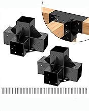 KYBOLT Pergola Bracket Kit for 6"x 6" (Actual 5.6" X 5.6") Lumber, 2PCS 4-Way Right Angle Corner Bra