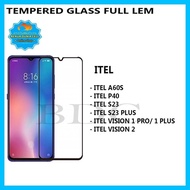 TEMPERED GLASS FULL GLUE ITEL P55 5G P55 4G P55 NFC S23 RS4 ITEL A60S P40 A100C A100CS VISION 1 PRO 