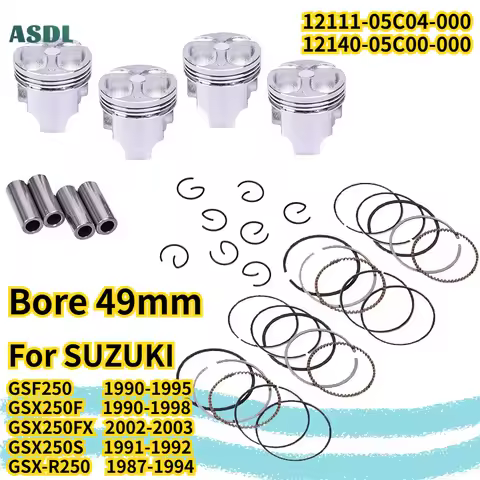 250cc Bore 49mm 1/4set Engine Piston Rings Kit For SUZUKI GSF250 90-95 GSX250 F FX GSX250S 91-92 GSX